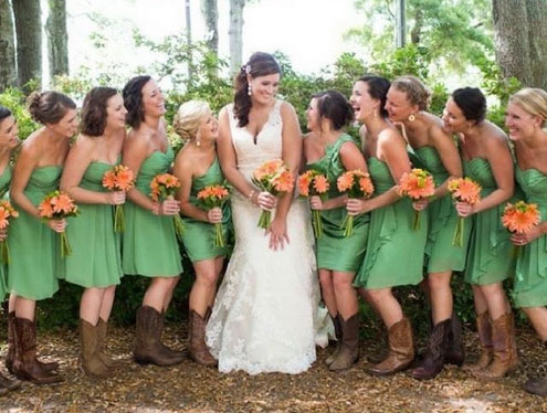 farmhouse wedding bridesmaids boots
